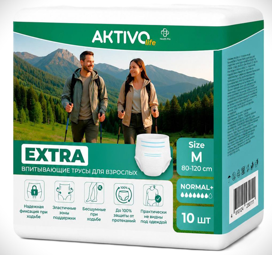 Подгузники-трусики для взрослых Aktivo life EXTRA M Reva Care 10 шт