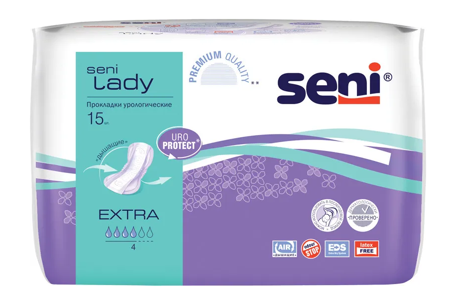 Прокладки урологические для женщин Seni Lady SENI LADY Extra, 15 шт./уп.